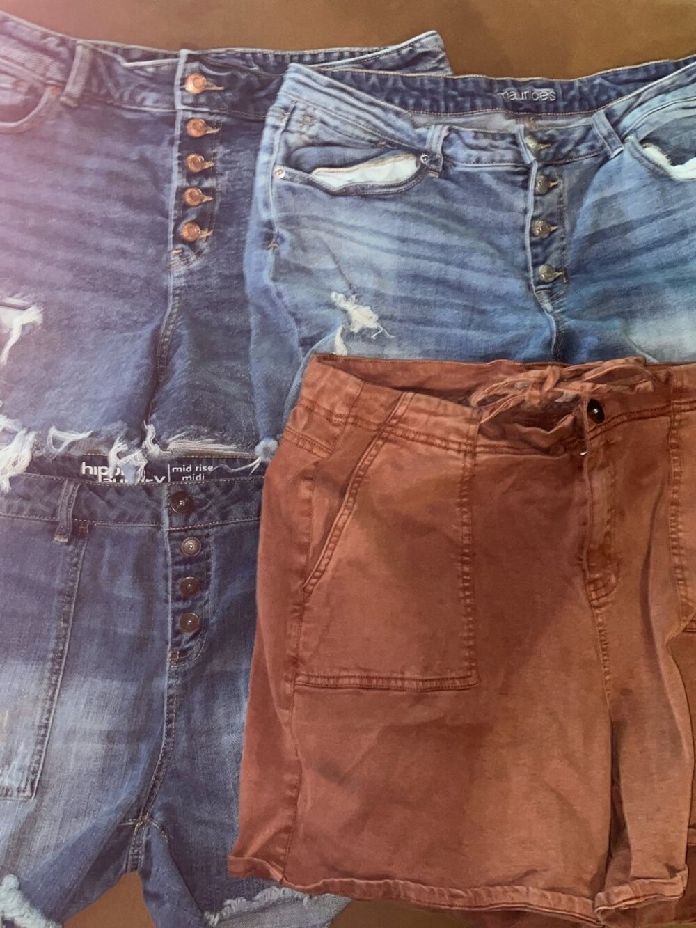 Maurice's Jean Shorts Denim Shorts BKE Rust Tie Shorts Lot of 4 Women's shorts